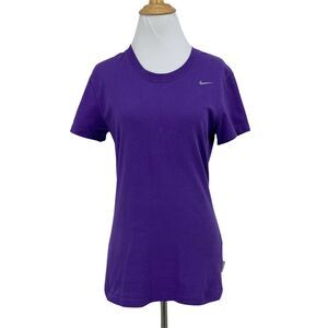 Nike Dri-Fit T Shirt Women Size S Purple Short Sleeve Moisture Wick Cotton Blend